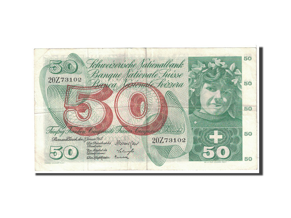 Banknote, Switzerland, 50 Franken, 1965, 1965-01-21, KM:48e, EF(40-45)