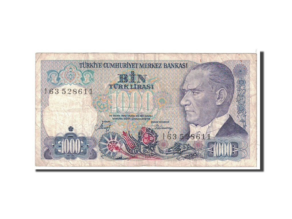 Banknote, Turkey, 1000 Lira, 1986, Undated, KM:196, F(12-15)