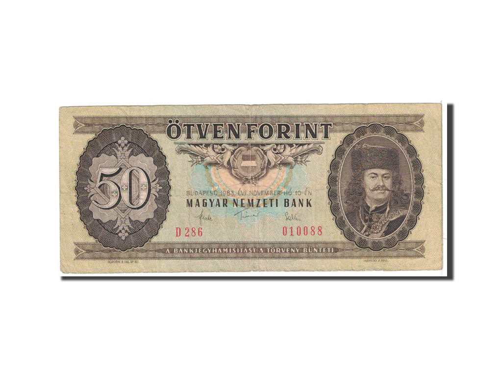 Banknote, Hungary, 50 Forint, 1983, 1983-11-10, KM:170f, VF(20-25)