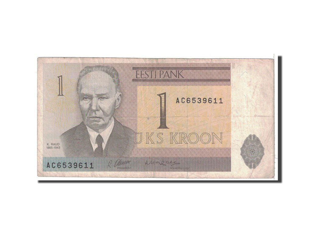 Billet, Estonia, 1 Kroon, 1992, Undated, KM:69a, TB