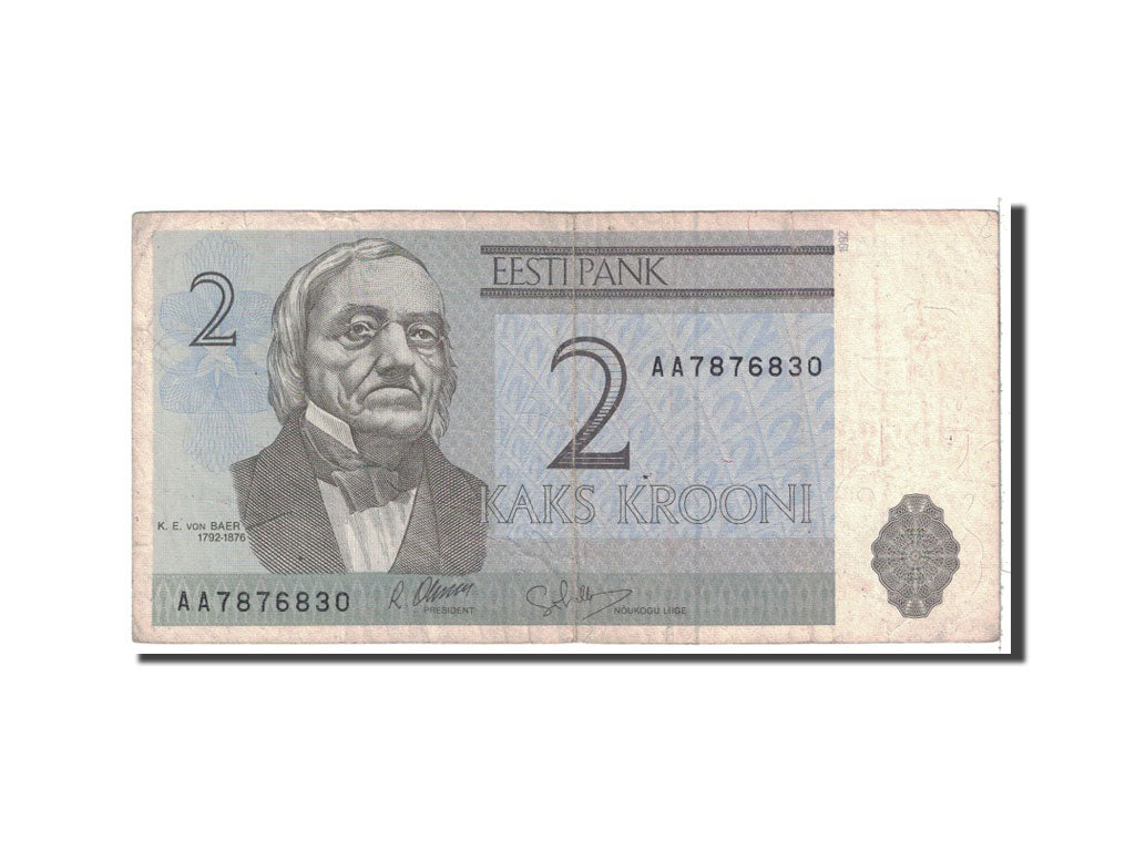 Billet, Estonia, 2 Krooni, 1992, Undated, KM:70a, TB+