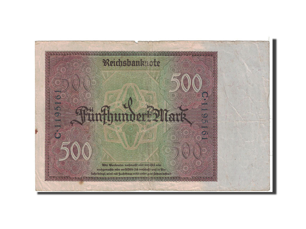 Banknote, Germany, 500 Mark, 1922, 1922-03-27, KM:73, VF(20-25)