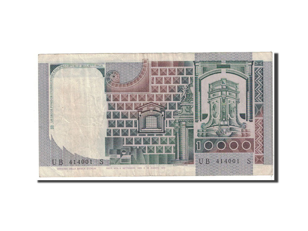 Banknot, Włochy, 10,000 Lire, 1980, 1980-09-06, KM:106b, EF(40-45)