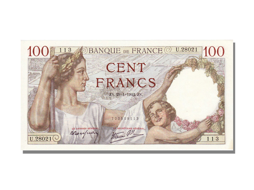 Banknot, Francja, 100 Francs, Sully, 1942, 1942-01-29, UNC(65-70)
