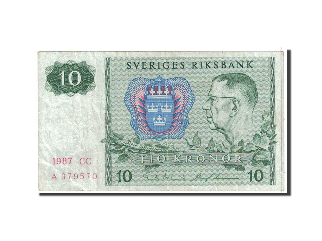 Banknote, Sweden, 10 Kronor, 1987, Undated, KM:52e, AU(50-53)