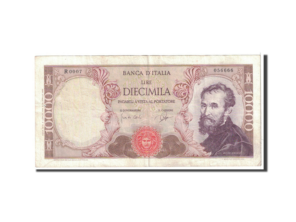 Billete, 10,000 Lire, 1962, Italia, KM:97a, 1962-07-03, MBC