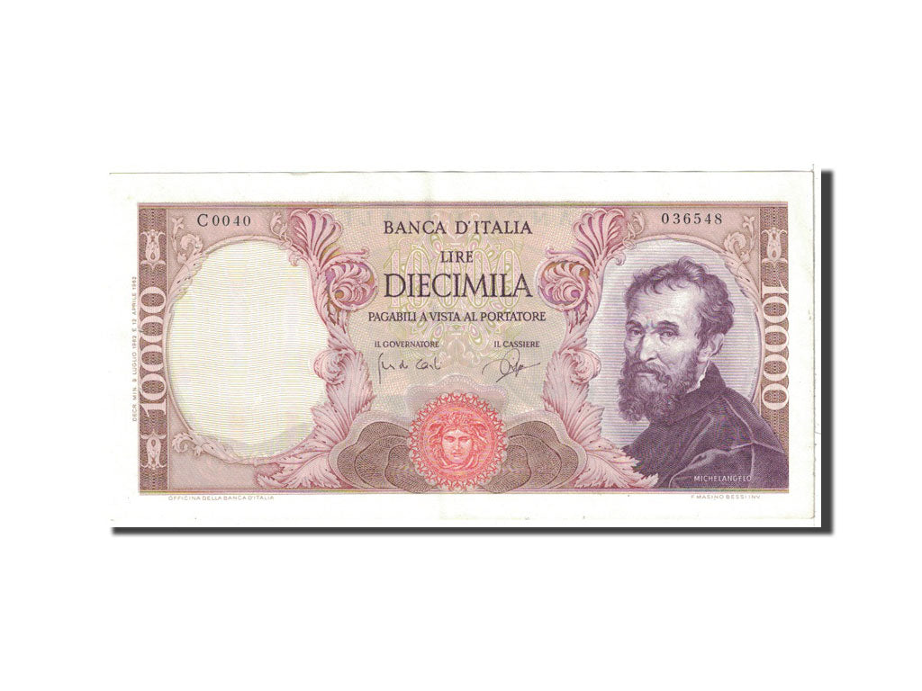 Banknot, Włochy, 10,000 Lire, 1962, 1962-07-03, KM:97a, UNC(60-62)
