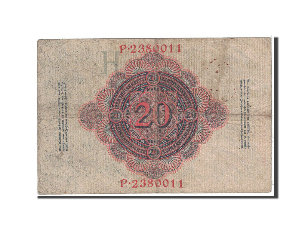 Banknote, Germany, 20 Mark, 1914, 1914-02-19, KM:46b, VF(30-35)