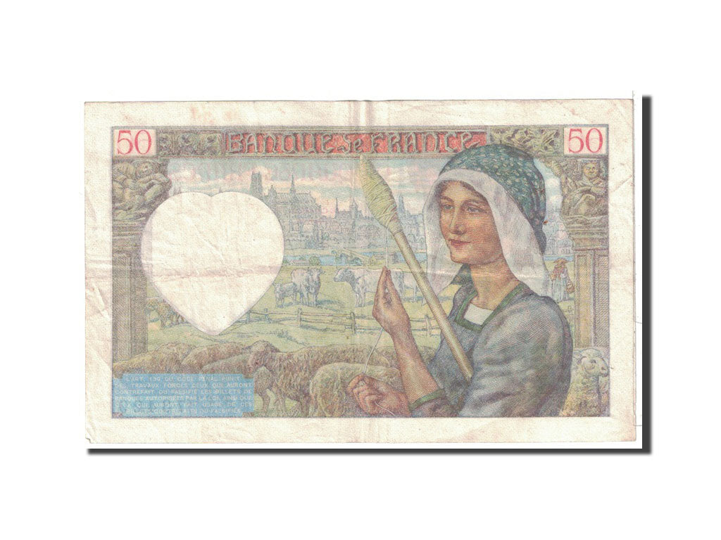 Geldschein, Frankreich, 50 Francs, 1940, 1940-06-13, SS, KM:93