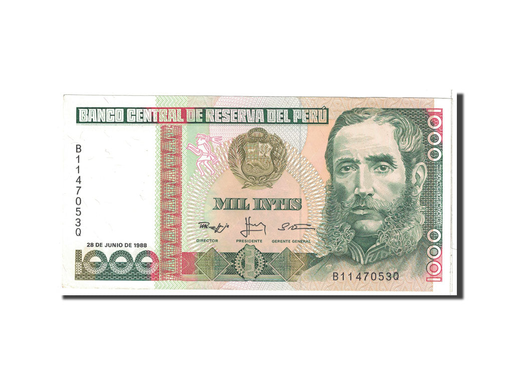 Banknote, Peru, 1000 Intis, 1988, 1988-06-28, KM:136b, UNC(64)