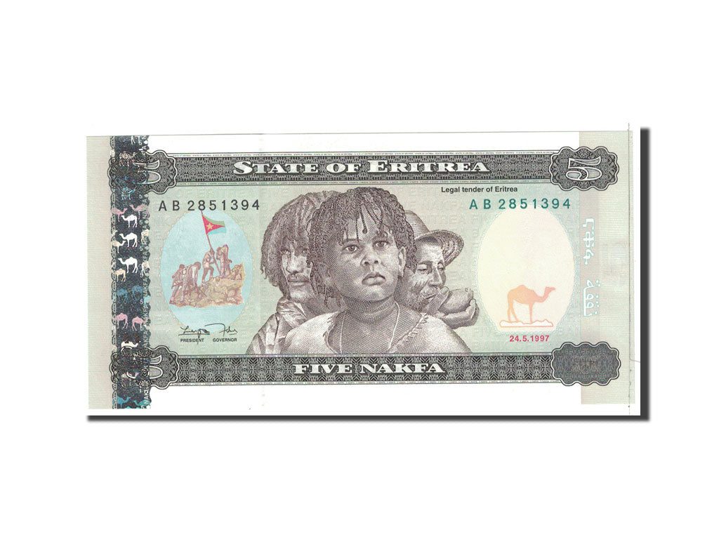 Banknote, Eritrea, 5 Nakfa, 1997, 1997-05-24, KM:2, UNC(65-70)