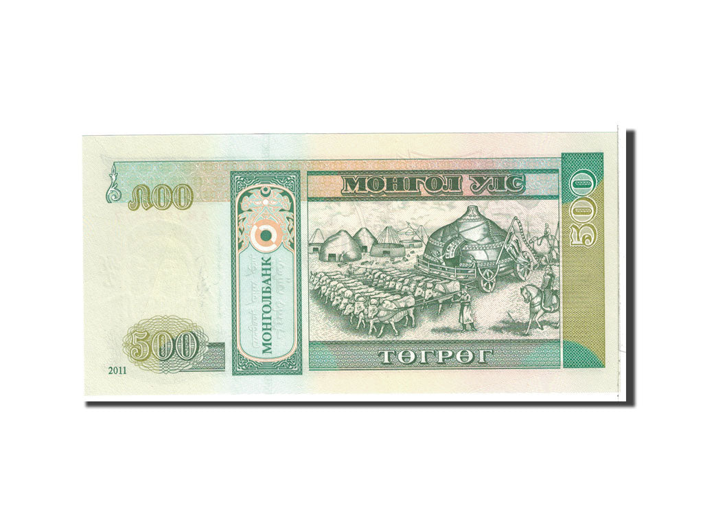Banknote, Mongolia, 500 Tugrik, 2011, Undated, KM:66c, UNC(65-70)