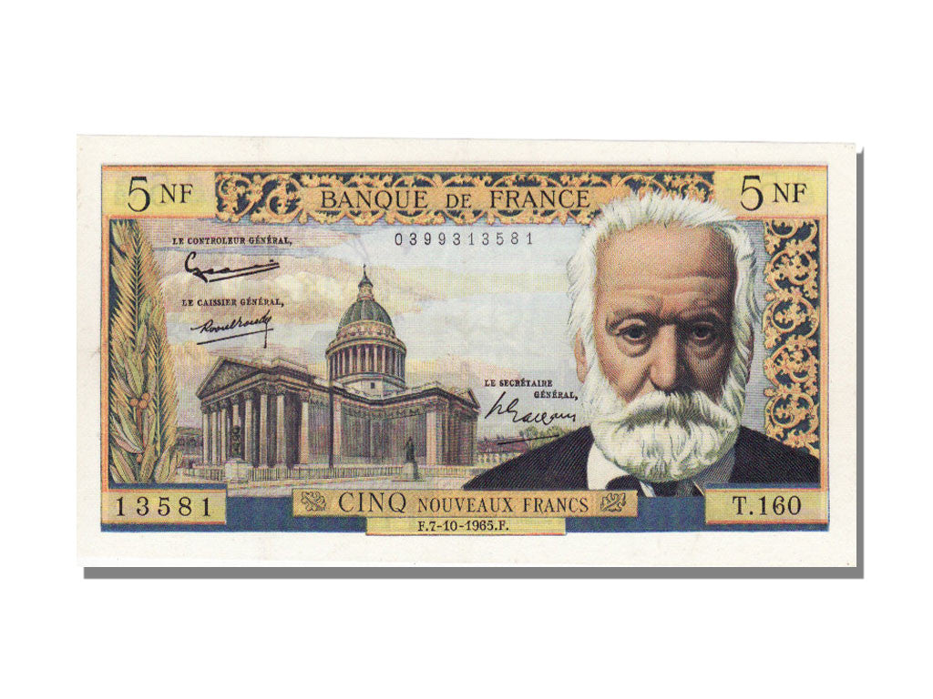 Billete, Francia, 5 Nouveaux Francs, 5 NF 1959-1965 ''Victor Hugo'', 1965