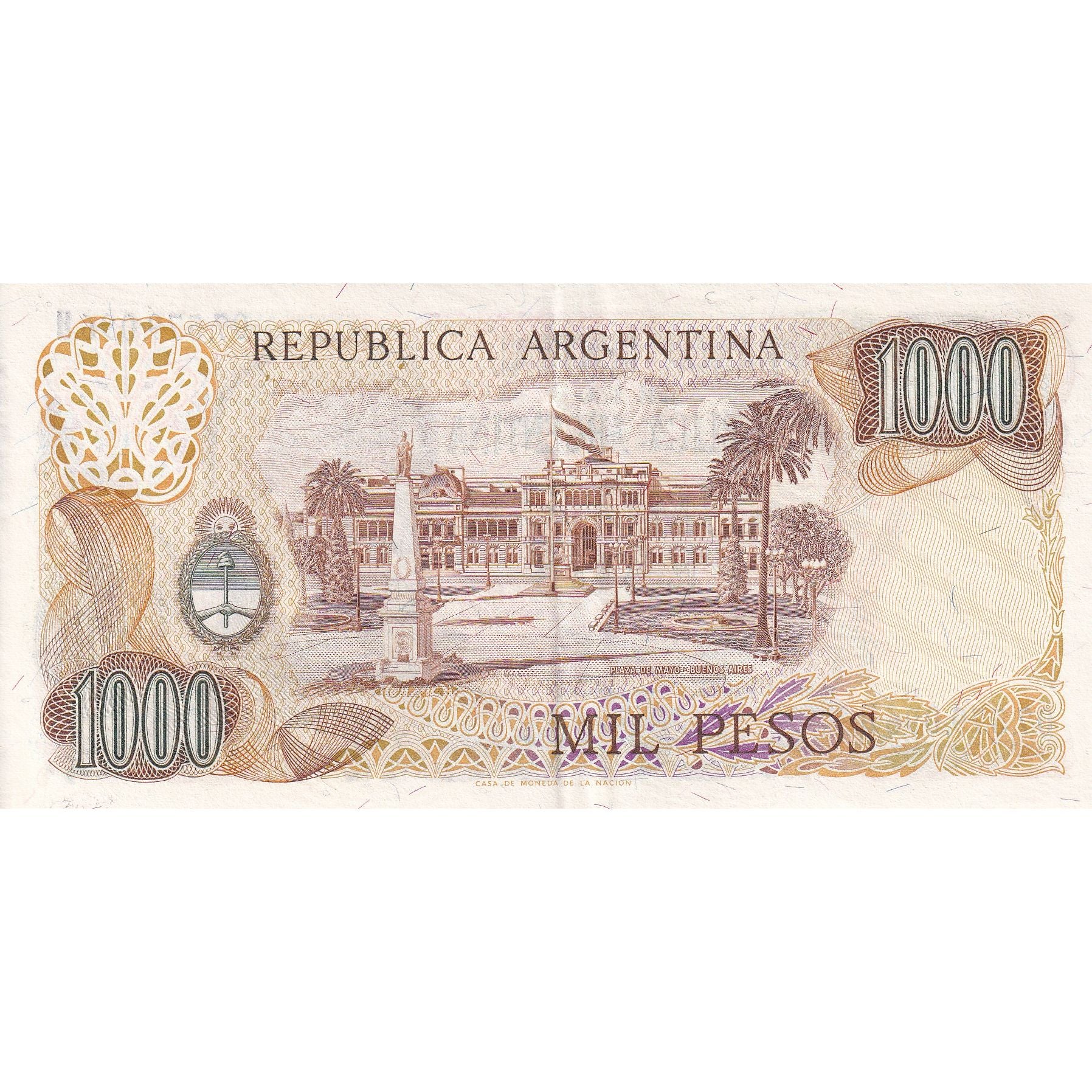 Banknote, Argentina, 1000 Pesos, Undated (1982), KM:304d, UNC(65-70)