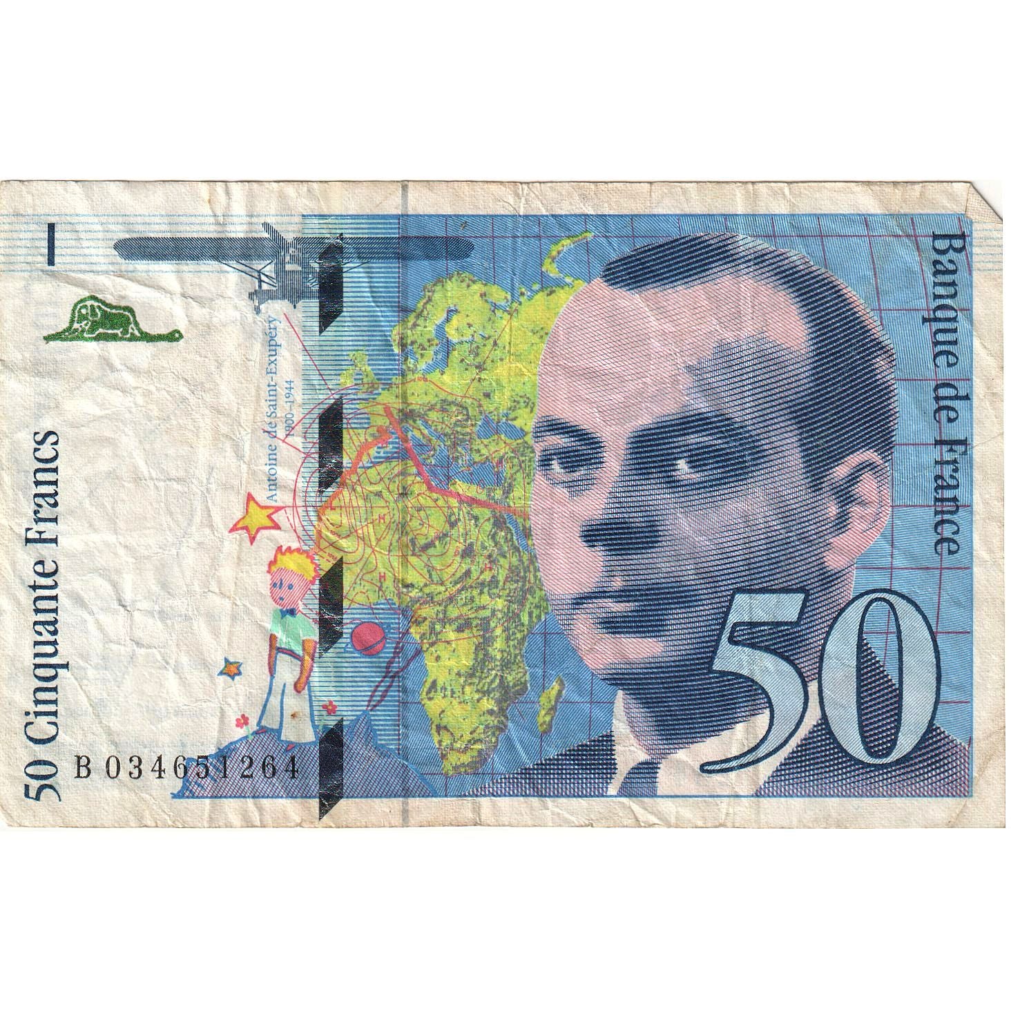 Frankreich, 50 Francs, St Exupéry, 1997, B034651264, S, Fayette:73.4, KM:157Ad