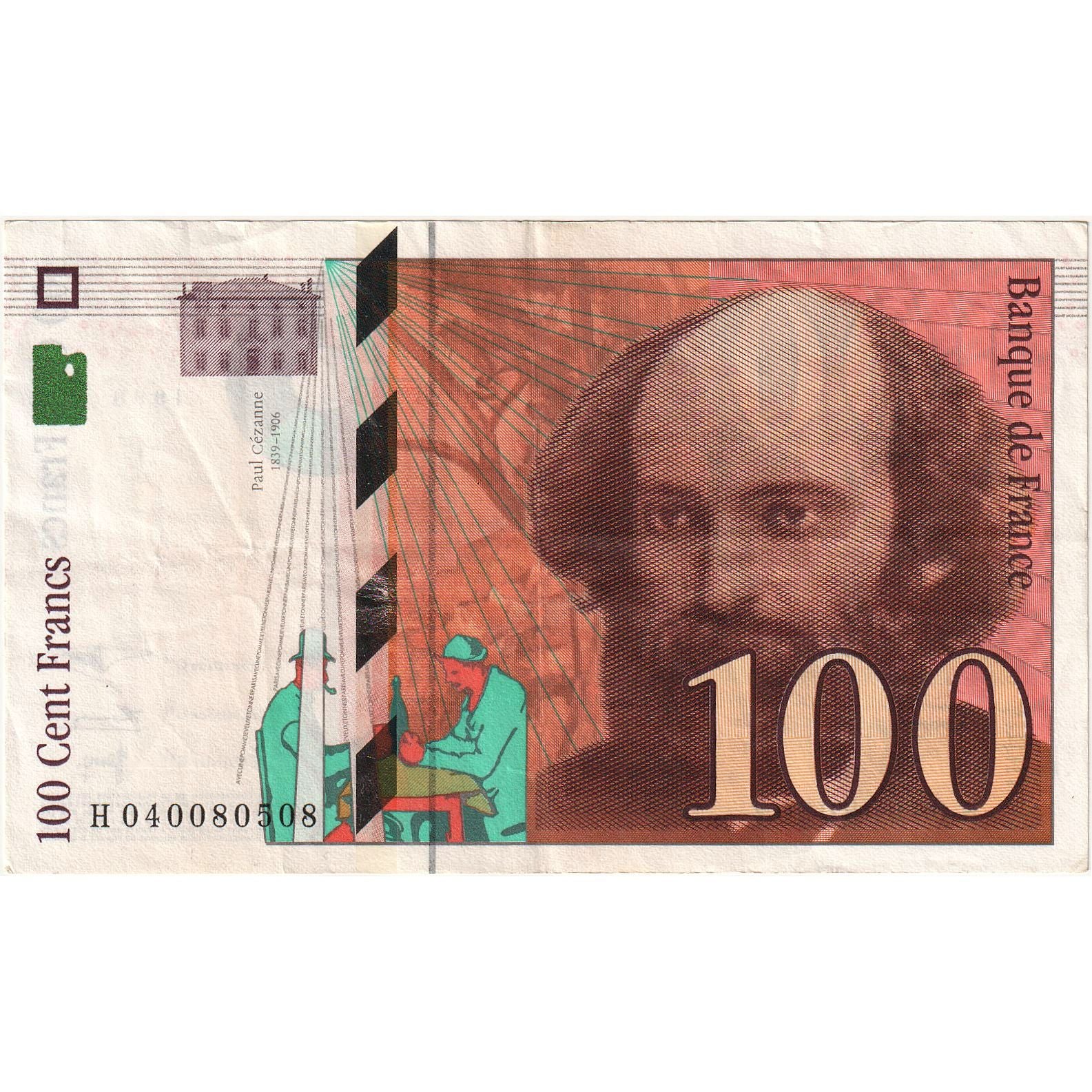 France, 100 Francs, Cézanne, 1998, H040080508, EF(40-45), Fayette:74.2, KM:158a