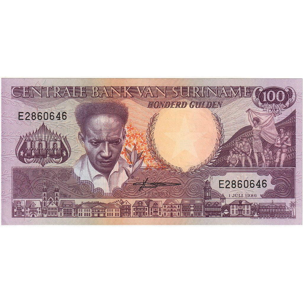 100 Gulden, 1986, Surinam, 1986-07-01, KM:133a, SC+