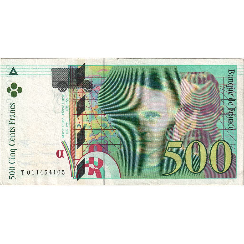 Francja, 500 Francs, Pierre et Marie Curie, 1994, T011454105, AU(50-53)