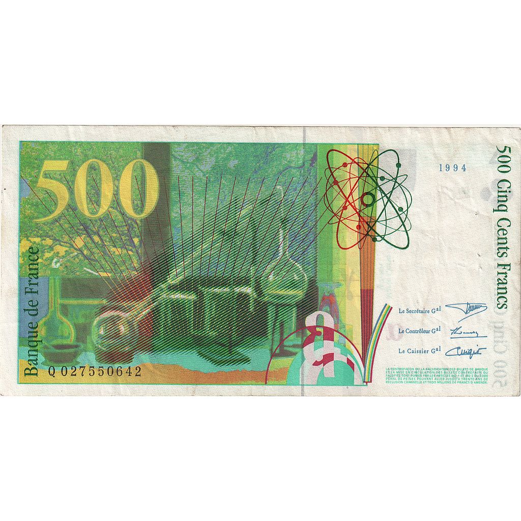 Frankrijk, 500 Francs, Pierre et Marie Curie, 1994, Q027550642, TTB+