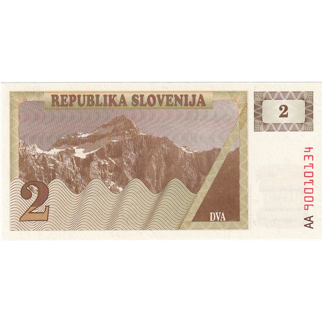 Banknote, Slovenia, 2 (Tolarjev), KM:2s1, UNC(65-70)