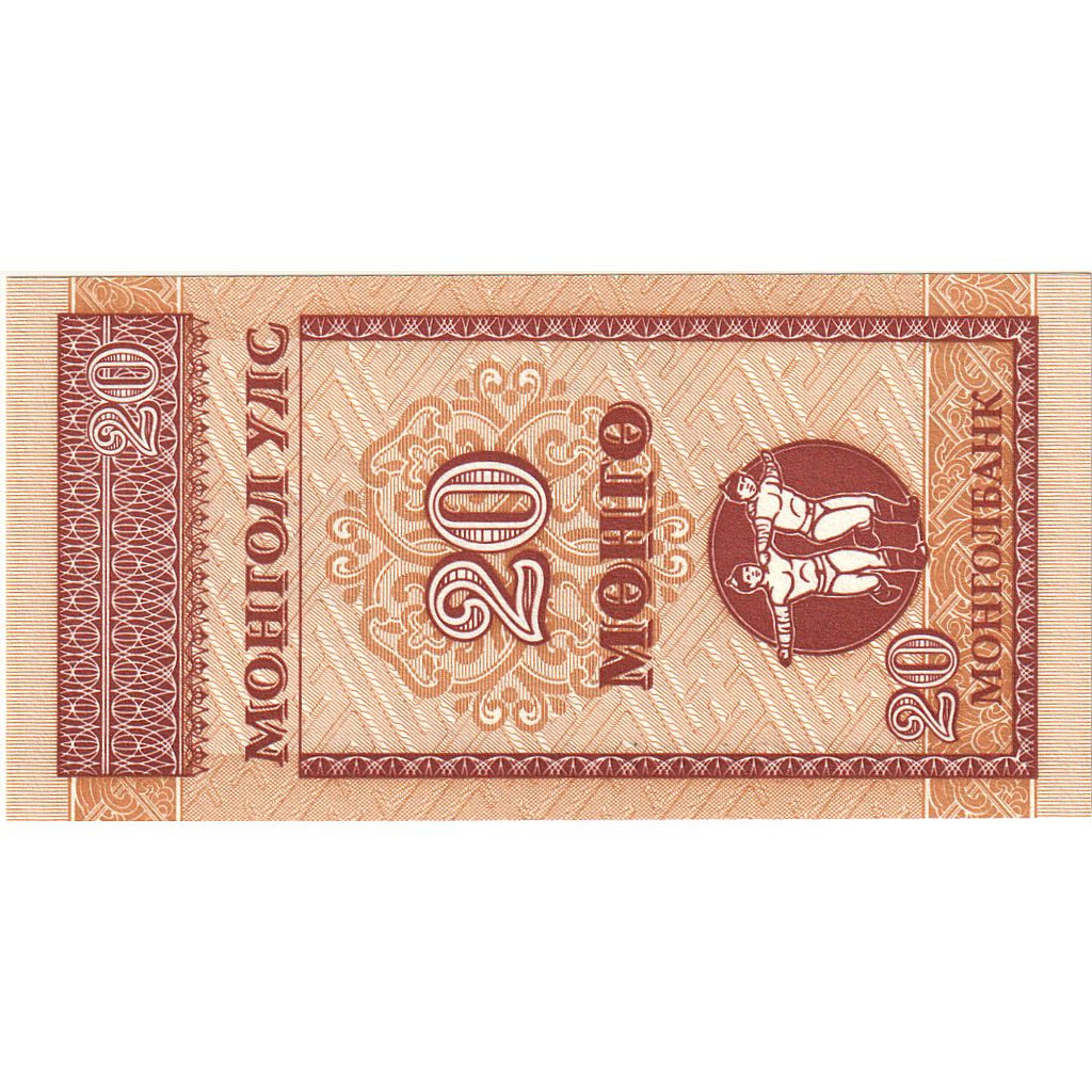 Geldschein, Mongolei, 20 Mongo, KM:50, UNZ