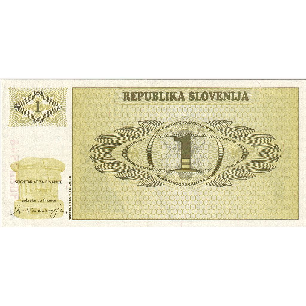 Banconote, Slovenia, 1 (Tolar), KM:1a, FDS