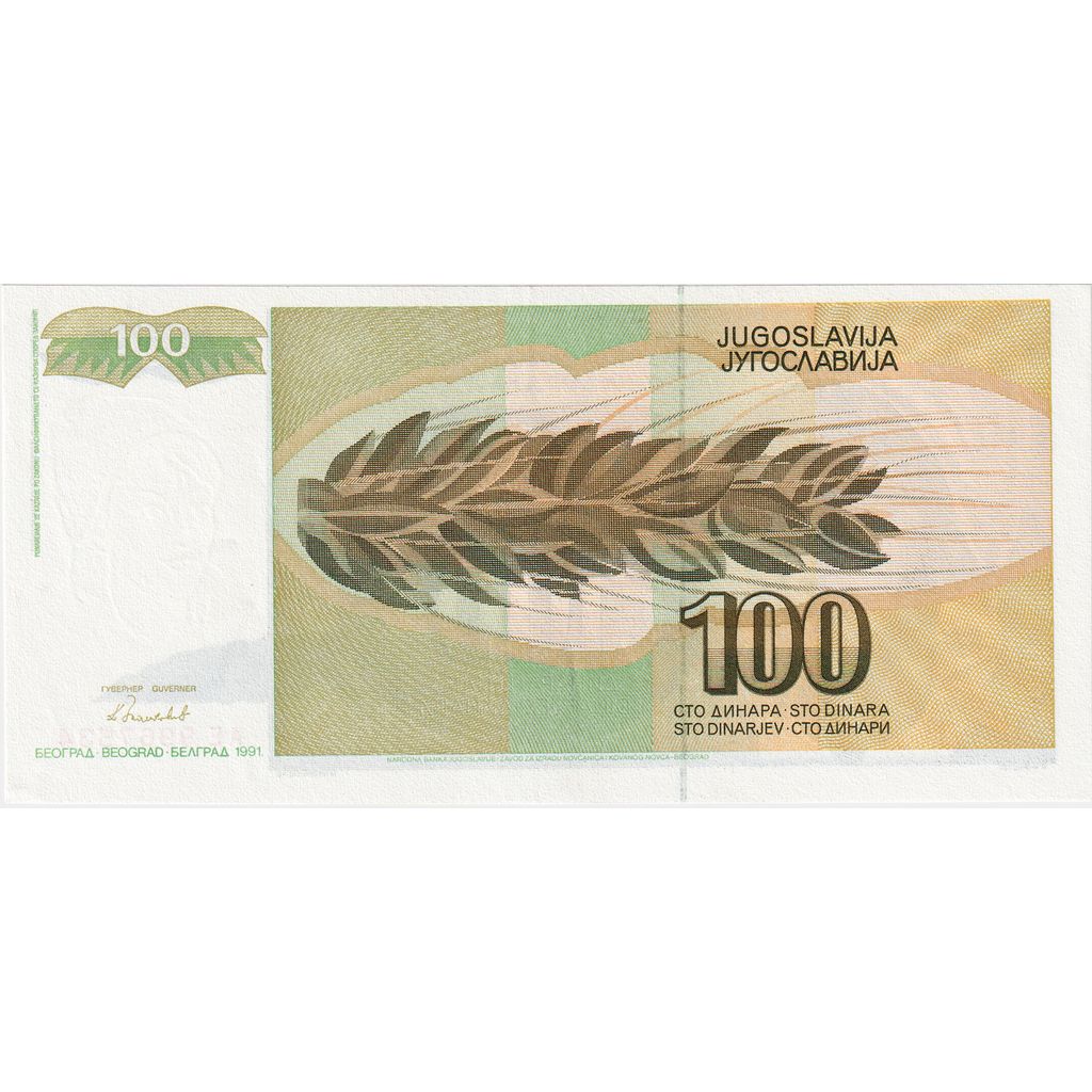 Yougoslavie, 100 Dinara, KM:105, NEUF