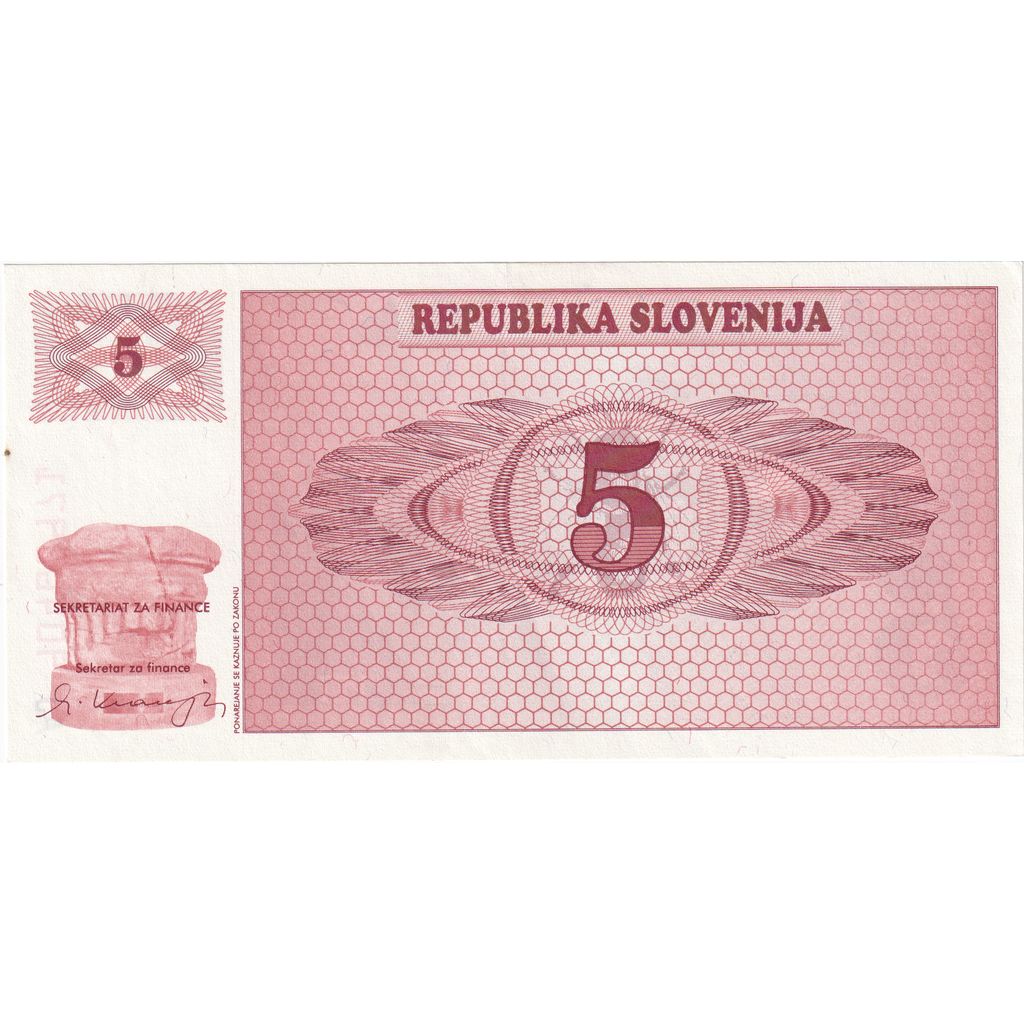 Slovenia, 5 (Tolarjev), KM:3a, SPL-