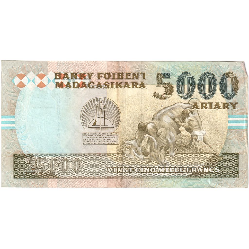 Madagascar, 25,000 Francs = 5000 Ariary, BB