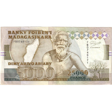 Madagascar, 25,000 Francs = 5000 Ariary, SS