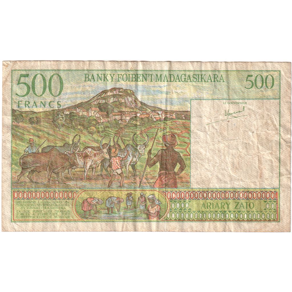 Madagascar, 500 Francs = 100 Ariary, VF(20-25)