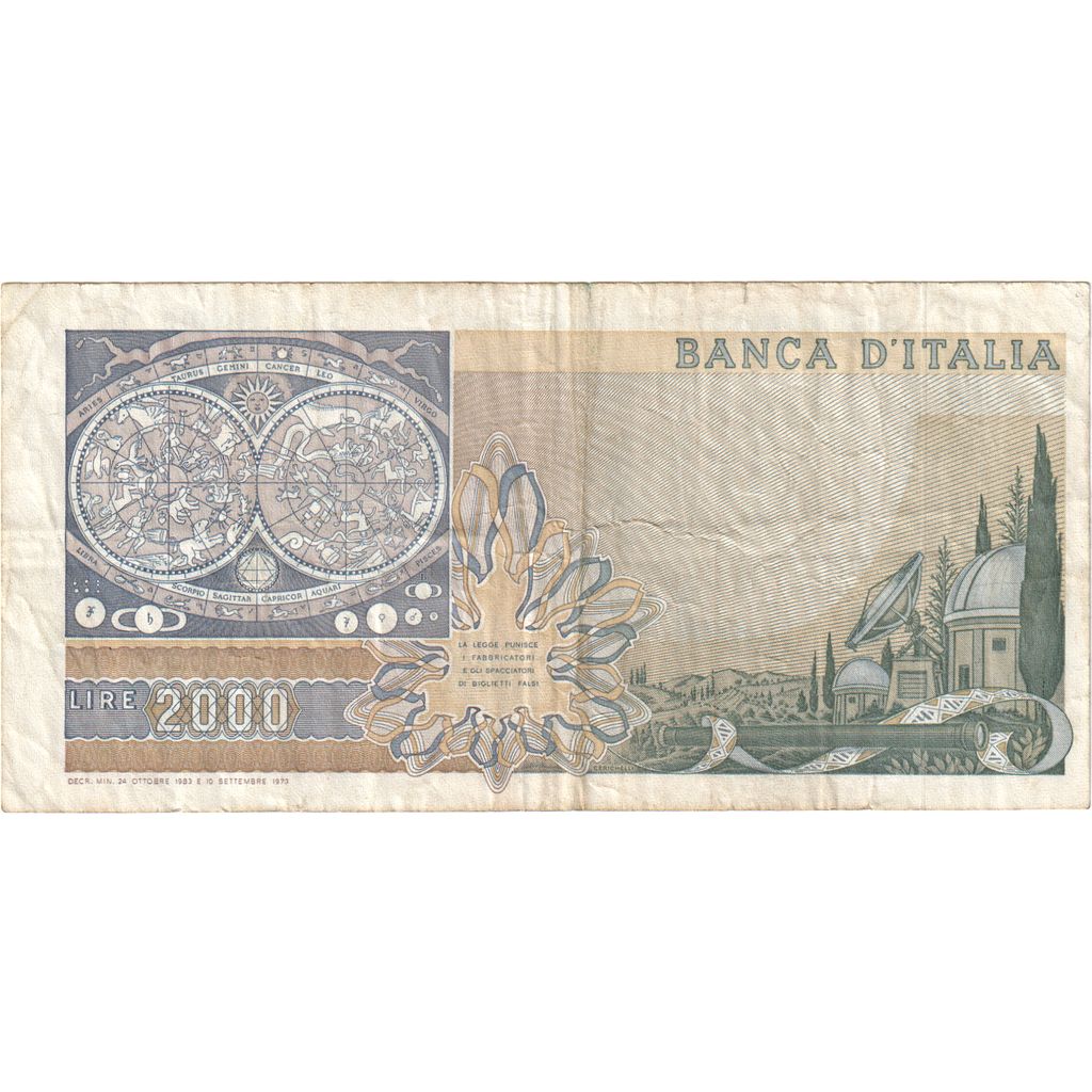 Banknote, Italy, 2000 Lire, 1983, 1983-10-24, KM:103c, VF(30-35)