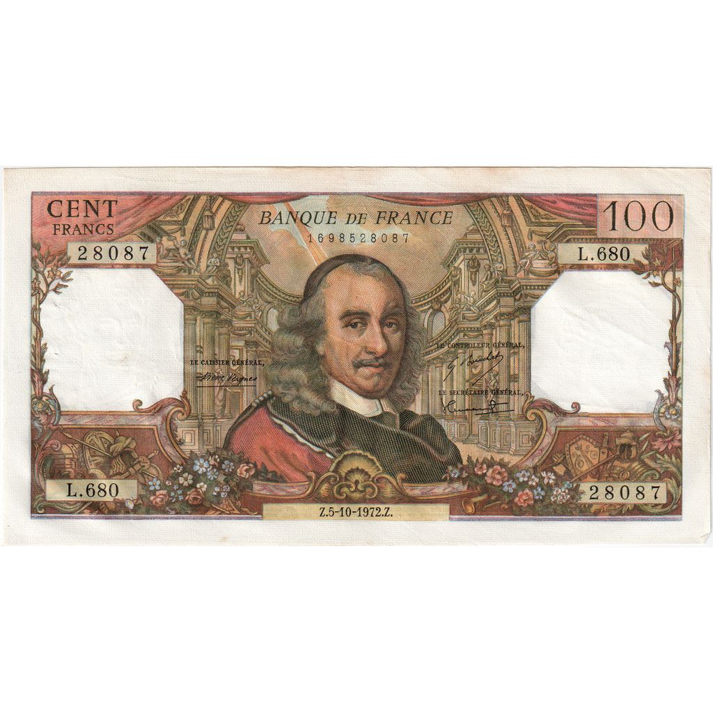 Francja, 100 Francs, Corneille, 1972-10-05, L.680, EF(40-45)
