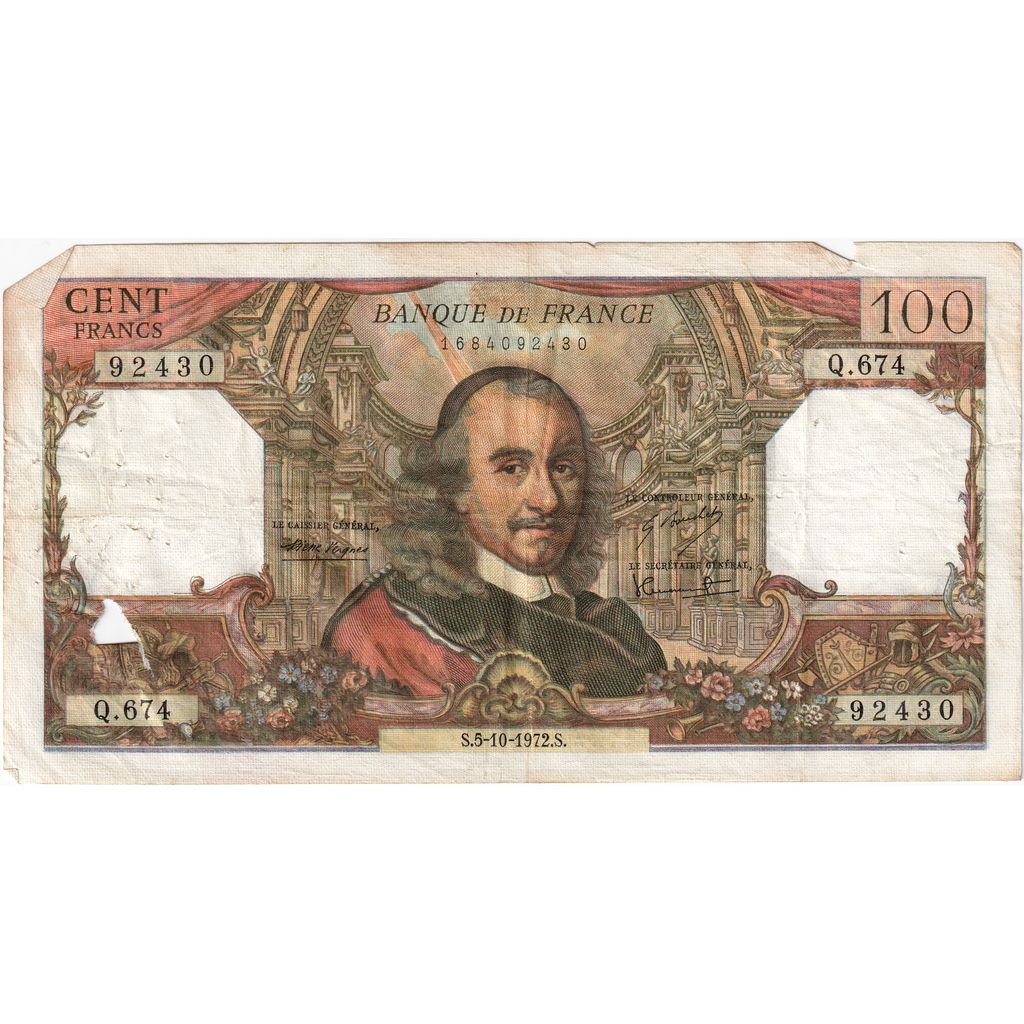 Francia, 100 Francs, Corneille, 1972-10-05, Q.674, RC