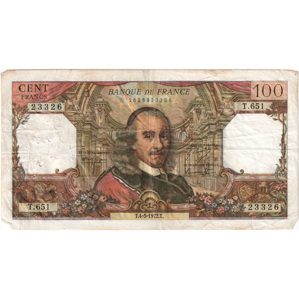 Francja, 100 Francs, Corneille, 1972-05-04, T.651, VF(20-25)