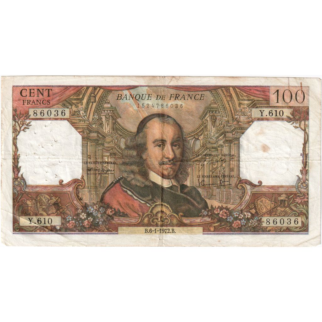 France, 100 Francs, Corneille, 1972-01-06, Y.610, EF(40-45)