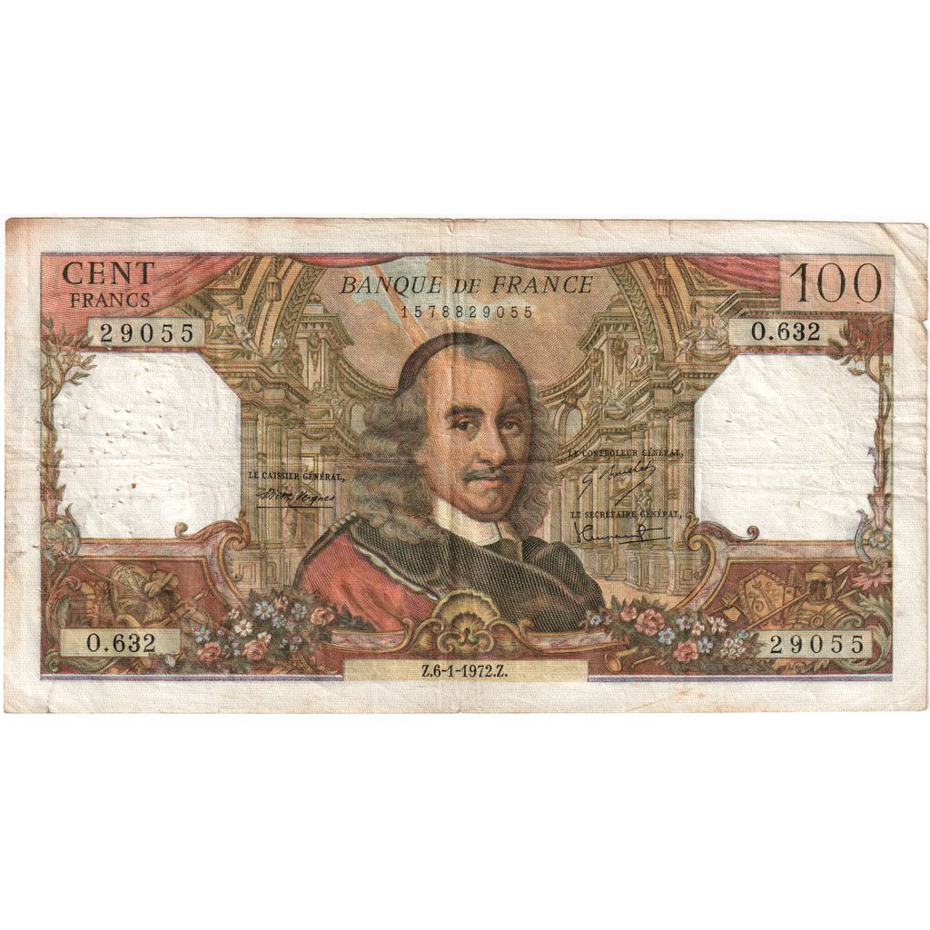 França, 100 Francs, Corneille, 1972-01-06, O.632, VF(20-25)