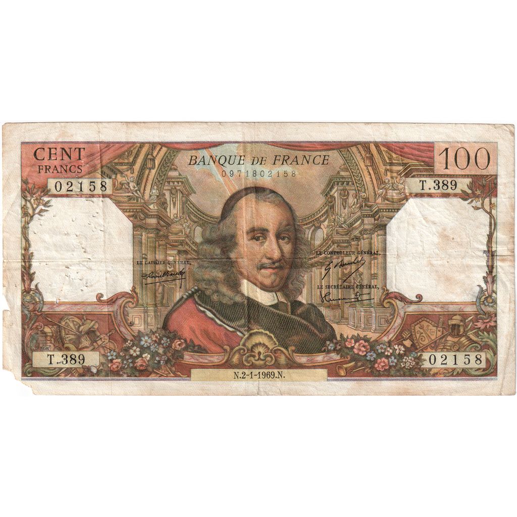 Francia, 100 Francs, Corneille, 1969-01-02, T.389, B