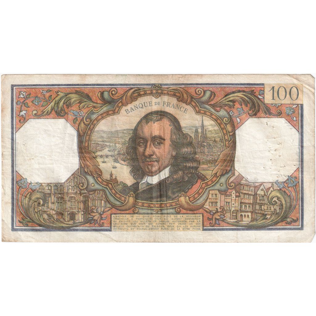 França, 100 Francs, Corneille, 1969-06-05, R.411, VF(30-35)