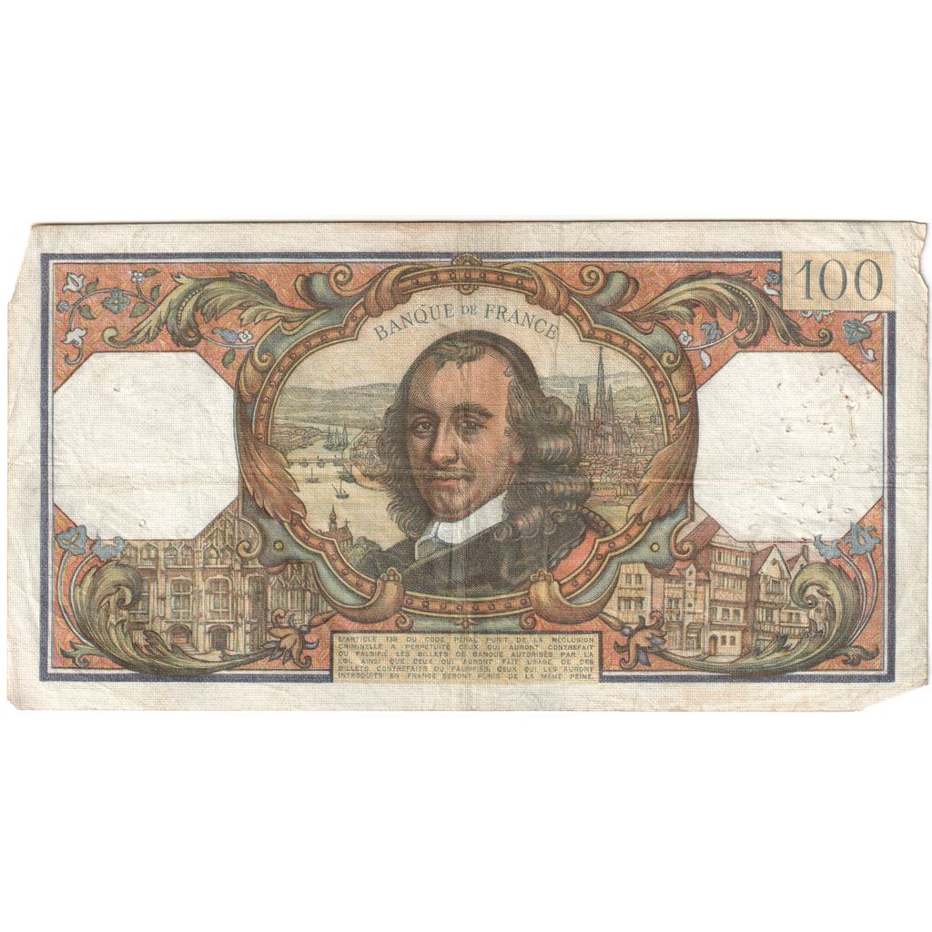 Francia, 100 Francs, Corneille, 1970-02-05, T.460, MB+