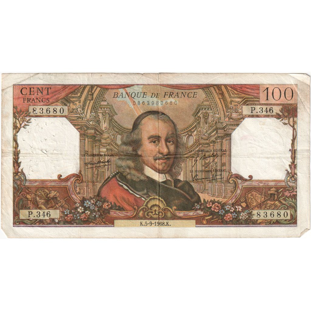 Francja, 100 Francs, Corneille, 1968-09-05, P.346, VF(20-25)