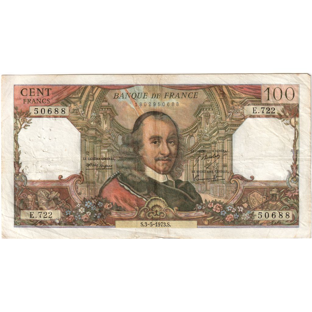 Francia, 100 Francs, Corneille, 1973-05-03, E.722, BC+