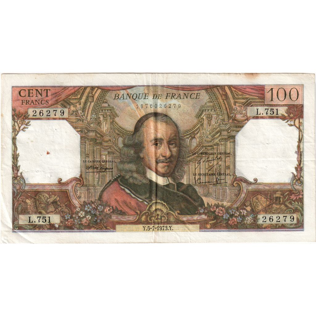 France, 100 Francs, Corneille, 1973-07-05, L.751, EF(40-45)