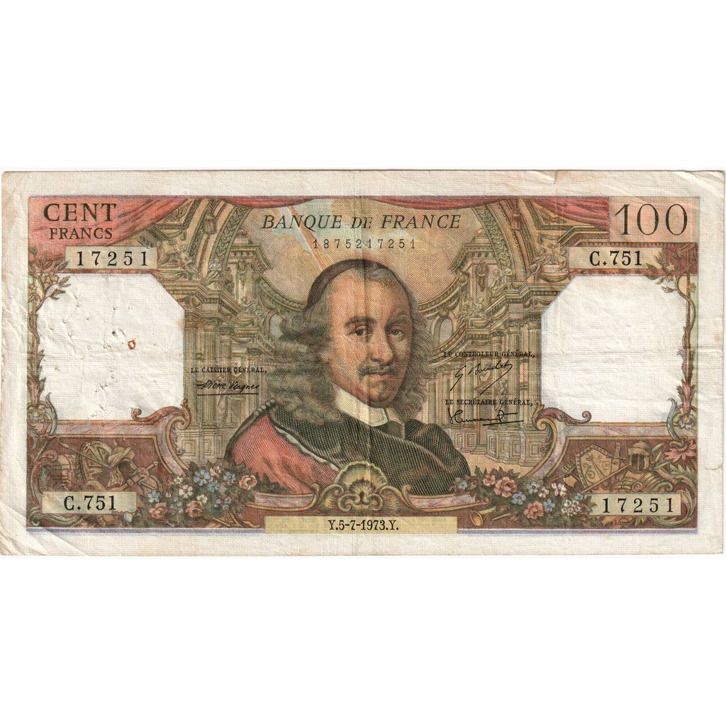 Francja, 100 Francs, Corneille, 1973-07-05, C.751, VF(30-35)