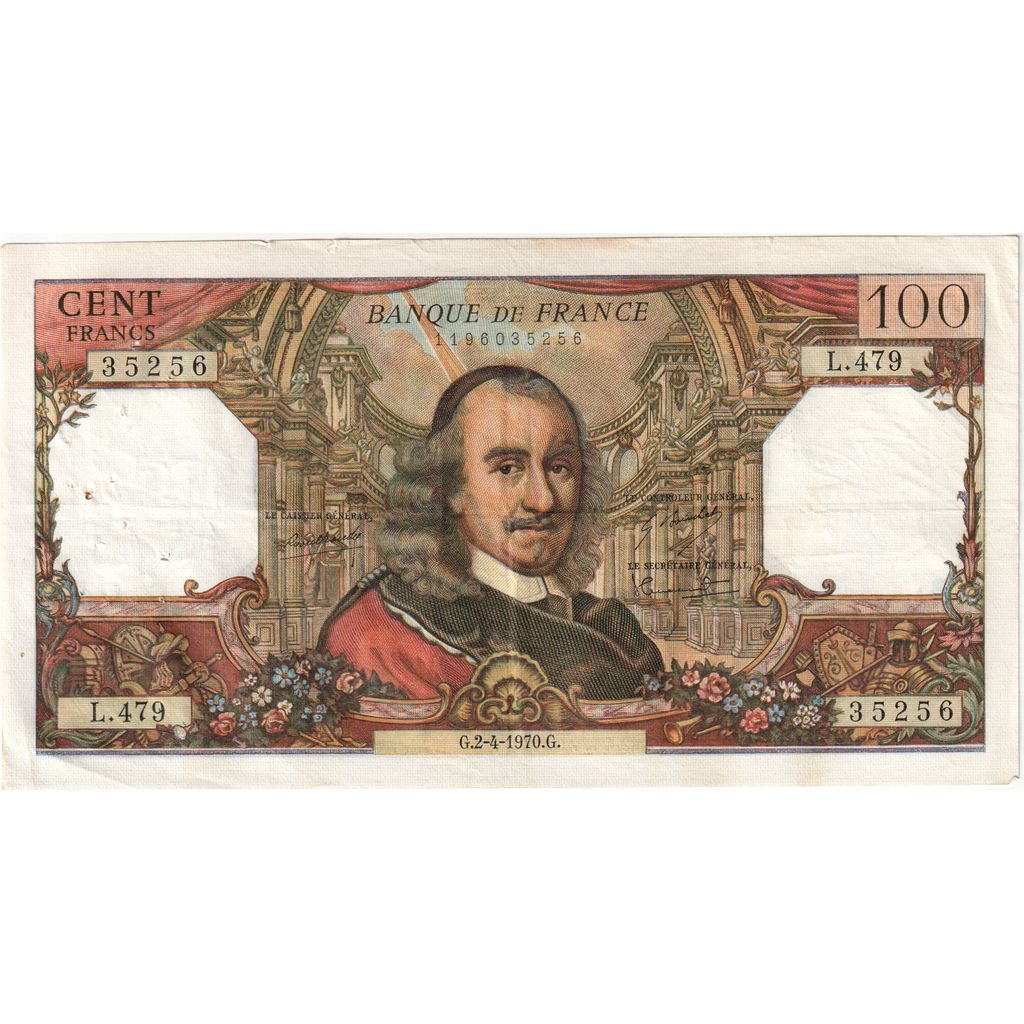 France, 100 Francs, Corneille, 1970-04-02, L.479, EF(40-45)