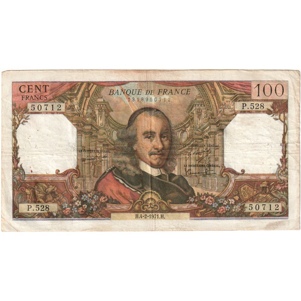 France, 100 Francs, Corneille, 1971-02-04, P.528, EF(40-45)