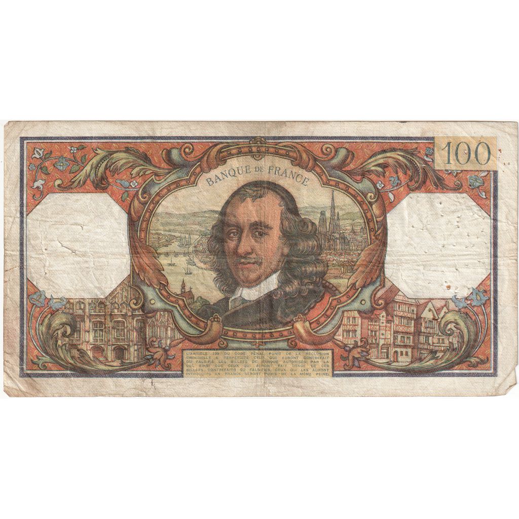 France, 100 Francs, Corneille, 1968-11-07, W.369, VF(20-25)
