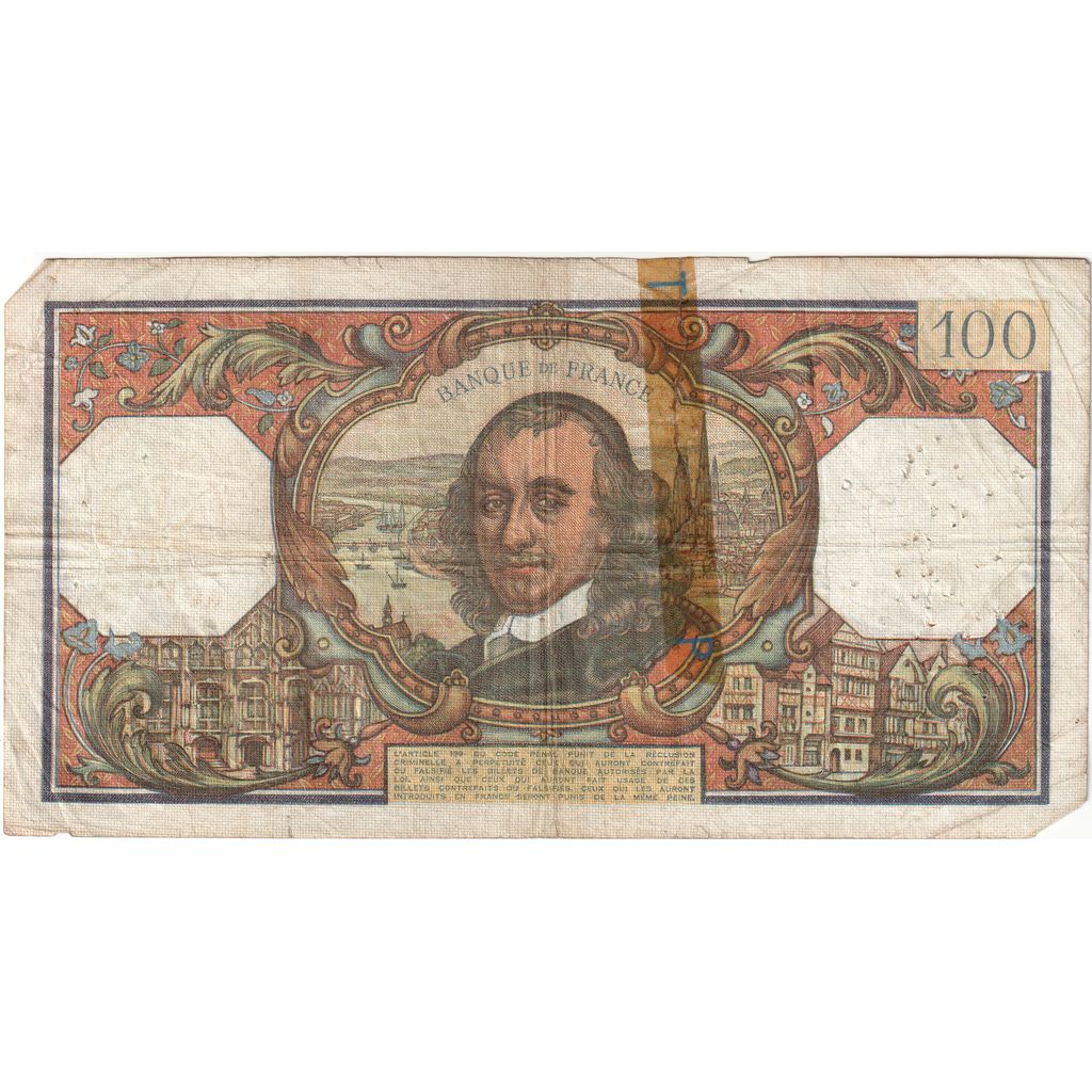 France, 100 Francs, Corneille, 1968-01-04, H.304, VG(8-10)