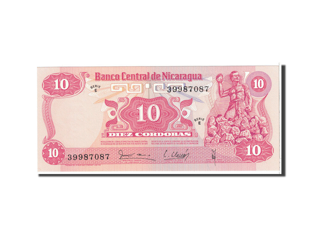 Banknote, Nicaragua, 10 Cordobas, 1979, Undated, KM:134, UNC(65-70)