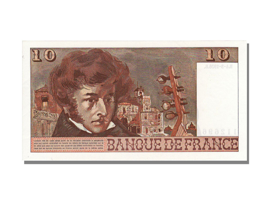 Geldschein, Frankreich, 10 Francs, 10 F 1972-1978 ''Berlioz'', 1976, 1976-03-04